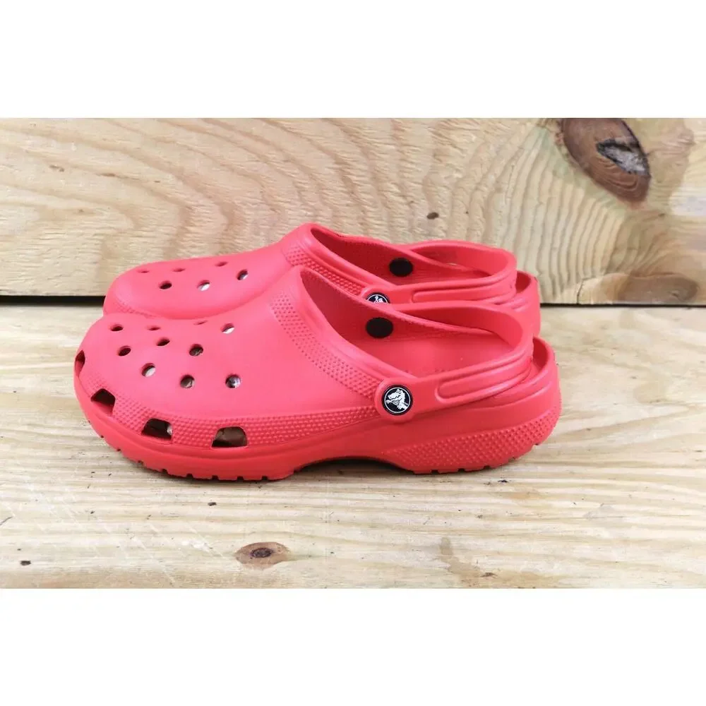 New Crocs Clogs Mens 10 Varsity Red Classic Mules Slip On